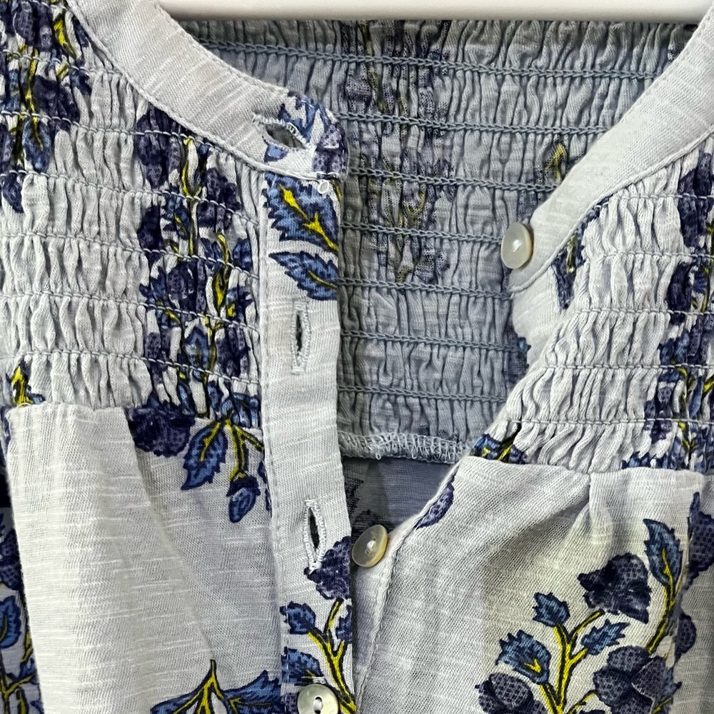 Lucky Brand Floral Blue Women's Top - Picture 7 of 8